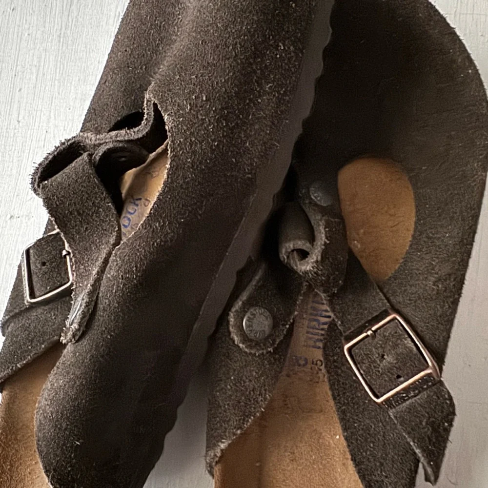 Birkenstock Black Suede Clogs with Buckle - Picture 4 of 7
